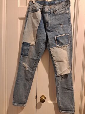 GAP Light Blue Patchwork Ankle-lengthJeans